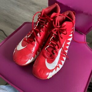 Nike Alpha Fast Flex Men's Football Cleats Red & White Sz 14